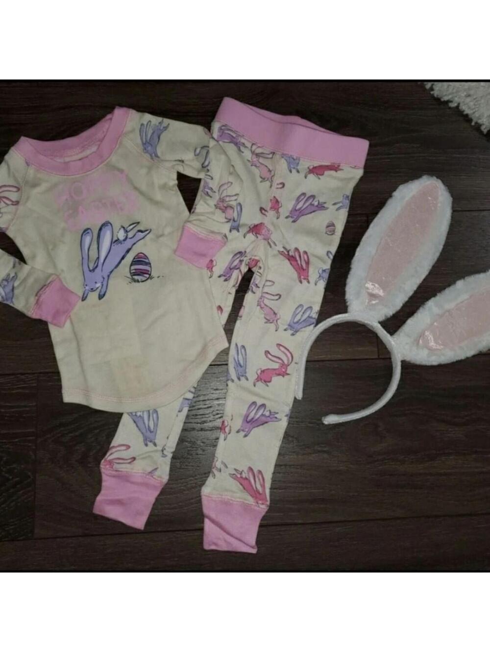 NEW 2T Easter Bunny Pajama Set Chasing Fireflies Boutique